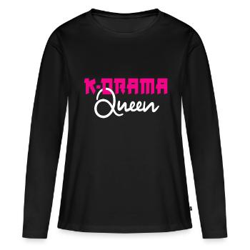 K-Drama Queen - T-shirt manches longues Premium bio Femme - noir - Devant - Julia (174cm)