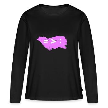 Communalité plus grande division - T-shirt manches longues Premium bio Femme - noir - Devant - Julia (174cm)