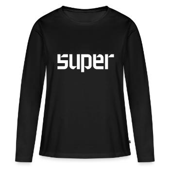 super - T-shirt manches longues Premium bio Femme - noir - Devant - Julia (174cm)