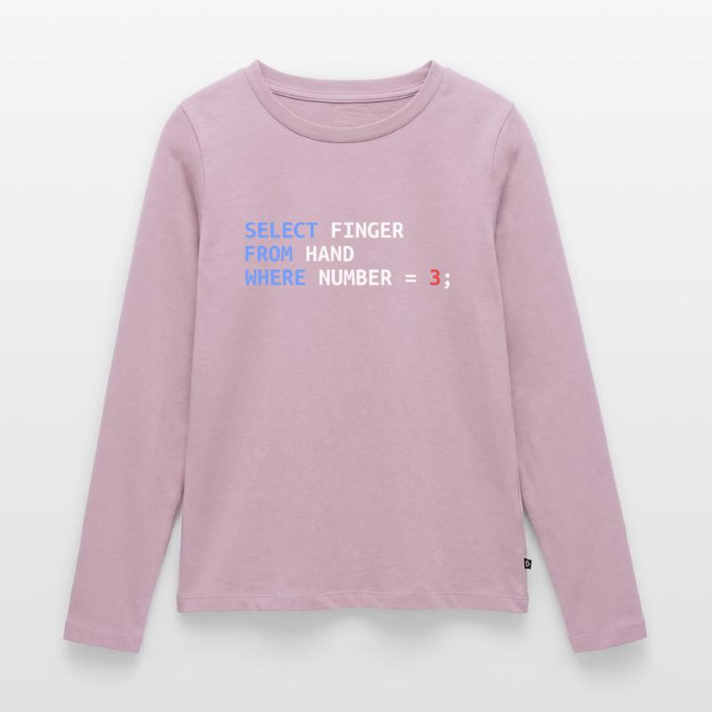 Middle Finger Select SQL Developer Funny Gift Women's Premium Organic Long Sleeve Shirt