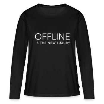 offline is the new luxury - T-shirt manches longues Premium bio Femme - noir - Devant - Julia (174cm)