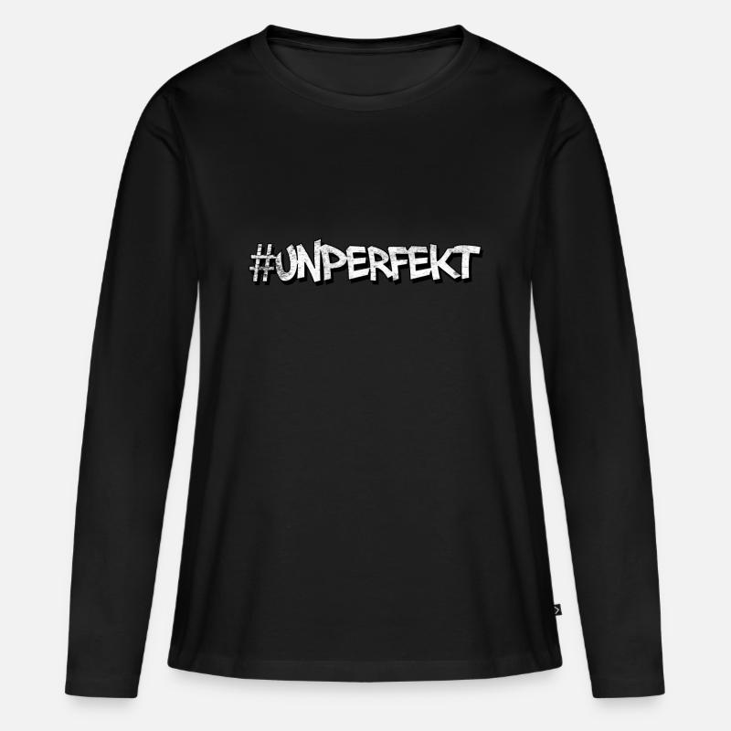 #unperfekt - nicht perfekt - Frauen Premium Bio Langarmshirt - Schwarz