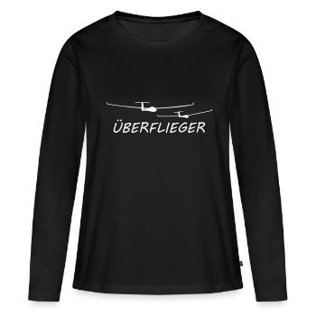 Überflieger Segelflieger gleiten Segelflugzeug - Frauen Premium Bio Langarmshirt - Schwarz - Vorne - Julia (174cm)