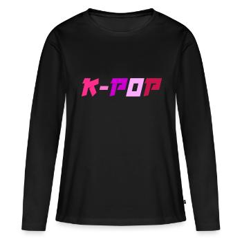 K-Pop Musique Pop Coréenne - T-shirt manches longues Premium bio Femme - noir - Devant - Julia (174cm)