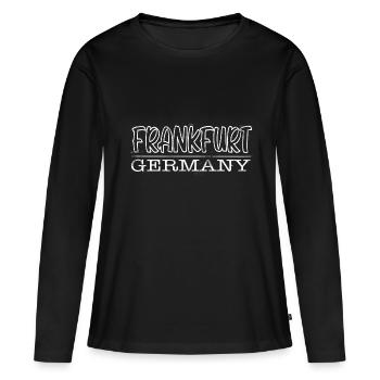 Francfort - T-shirt manches longues Premium bio Femme - noir - Devant - Julia (174cm)