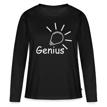 Glühbirne GENIUS - Frauen Premium Bio Langarmshirt - Schwarz - Vorne - Julia (174cm)
