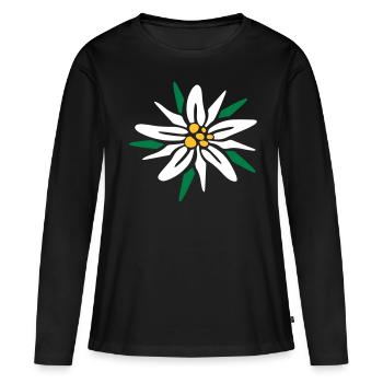 Edelweiss - Frauen Premium Bio Langarmshirt - Schwarz - Vorne - Julia (174cm)