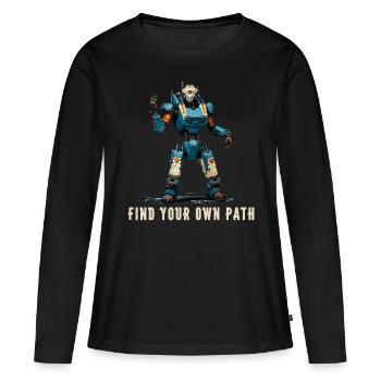 Trouvez votre propre chemin 2 - T-shirt manches longues Premium bio Femme - noir - Devant - Julia (174cm)