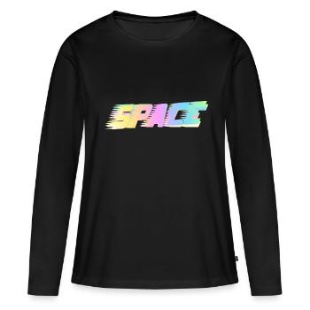 Space - Frauen Premium Bio Langarmshirt - Schwarz - Vorne - Julia (174cm)