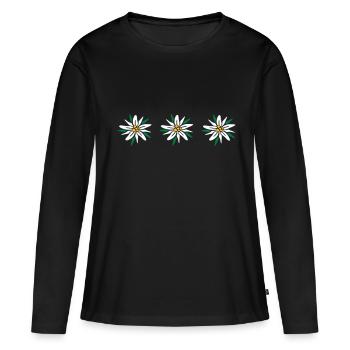 Edelweiss - Frauen Premium Bio Langarmshirt - Schwarz - Vorne - Julia (174cm)