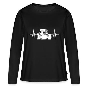 Herzschlag Landwirt - Landwirtschaft Landleben - Frauen Premium Bio Langarmshirt - Schwarz - Vorne - Julia (174cm)