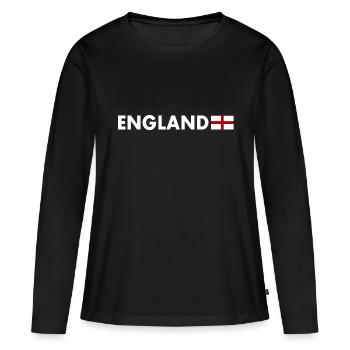 angleterre - T-shirt manches longues Premium bio Femme - noir - Devant - Julia (174cm)