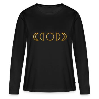 lune - T-shirt manches longues Premium bio Femme - noir - Devant - Julia (174cm)