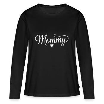 Proud Mom – Mommy with Heart - Women's Premium Organic Long Sleeve Shirt - black - Front - Julia (174cm)