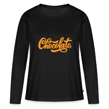 chocolat - T-shirt manches longues Premium bio Femme - noir - Devant - Julia (174cm)