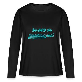 Écolier - T-shirt manches longues Premium bio Femme - noir - Devant - Julia (174cm)