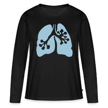 poumon 1 2 - T-shirt manches longues Premium bio Femme - noir - Devant - Julia (174cm)