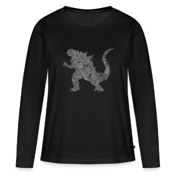 Kaiju - T-shirt manches longues Premium bio Femme - noir - Devant - Julia (174cm)