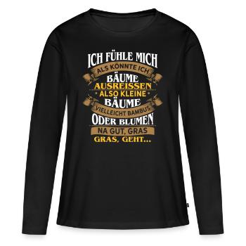 Dire le cadeau drôle d'humour sarcasme Zack Irony - T-shirt manches longues Premium bio Femme - noir - Devant - Julia (174cm)