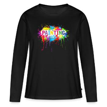 Painter Artist Art Paint Painting Brush Paint - Women's Premium Organic Long Sleeve Shirt - black - Front - Julia (174cm)