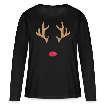 Équipe Rudolph - T-shirt manches longues Premium bio Femme - noir - Devant - Julia (174cm)
