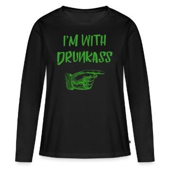 Alcool, bière, vodka, shamrock, idée, irlande - T-shirt manches longues Premium bio Femme - noir - Devant - Julia (174cm)