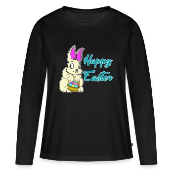 Joyeuses Pâques - Joyeuses Pâques - T-shirt manches longues Premium bio Femme - noir - Devant - Julia (174cm)