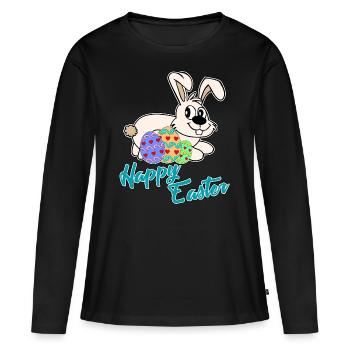 Joyeuses Pâques - Joyeuses Pâques - T-shirt manches longues Premium bio Femme - noir - Devant - Julia (174cm)