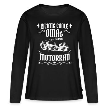 Motorrad T Shirt - Coole Omas - Frauen Premium Bio Langarmshirt - Schwarz - Vorne - Julia (174cm)
