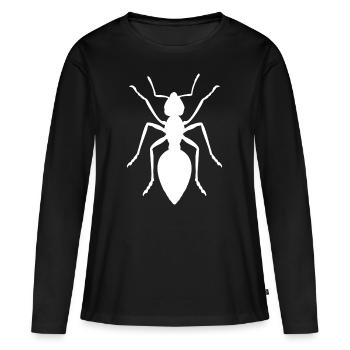Fourmi - design avec des fourmis - T-shirt manches longues Premium bio Femme - noir - Devant - Julia (174cm)