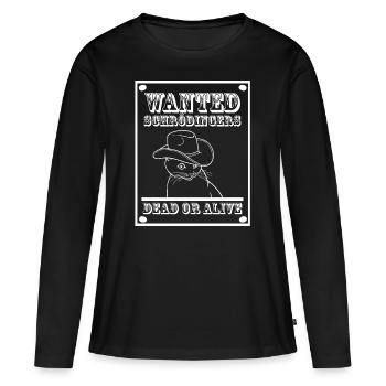 Schrödinger’s Cat - Chat de Schrödinger Wanted - T-shirt manches longues Premium bio Femme - noir - Devant - Julia (174cm)
