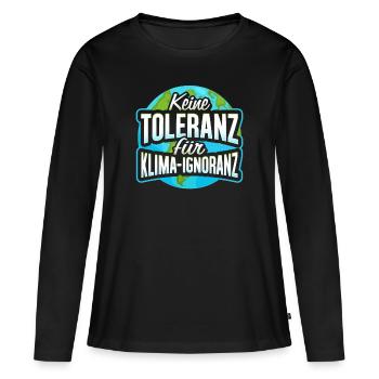 Keine Toleranz für Klima Ignoranz - Frauen Premium Bio Langarmshirt - Schwarz - Vorne - Julia (174cm)