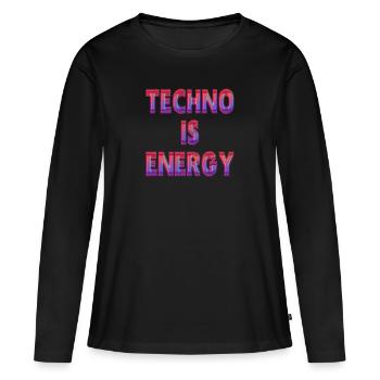 Techno DJ Energy House Electro Raver Dance Musik - T-shirt manches longues Premium bio Femme - noir - Devant - Julia (174cm)