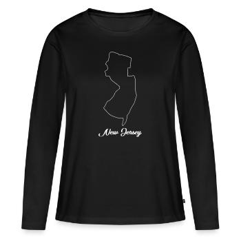 Carte du New Jersey - T-shirt manches longues Premium bio Femme - noir - Devant - Julia (174cm)