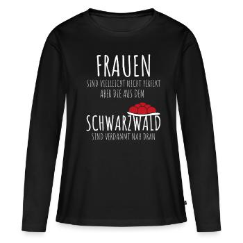 Schwarzwald Schwarzwald mädel Bollenhut - Frauen Premium Bio Langarmshirt - Schwarz - Vorne - Julia (174cm)