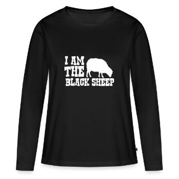 Je suis le mouton noir - mouton noir - T-shirt manches longues Premium bio Femme - noir - Devant - Julia (174cm)