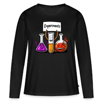 Chemie-Wissenschafts-Experimente Lustiger Schüler - Frauen Premium Bio Langarmshirt - Schwarz - Vorne - Julia (174cm)