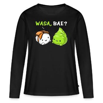 Sushi Wasabi mignon Couple Wasa Bae - T-shirt manches longues Premium bio Femme - noir - Devant - Julia (174cm)