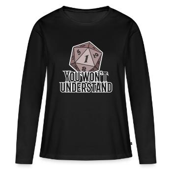 Stylo et papier W20 Game Manager Gift - T-shirt manches longues Premium bio Femme - noir - Devant - Julia (174cm)