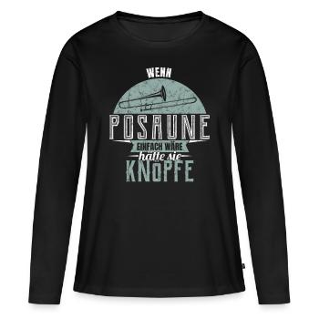 Trombone Trombone Tromboniste Laiton Cadeau - T-shirt manches longues Premium bio Femme - noir - Devant - Julia (174cm)