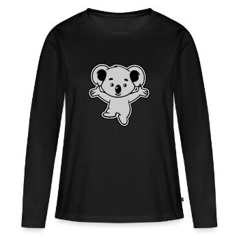 Koala - Frauen Premium Bio Langarmshirt - Schwarz - Vorne - Julia (174cm)