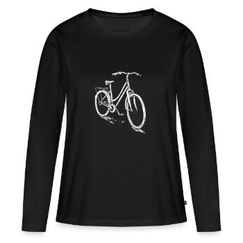Vélo pour dames dessin - T-shirt manches longues Premium bio Femme - noir - Devant - Julia (174cm)