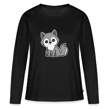 Sweet Wolf - Frauen Premium Bio Langarmshirt - Schwarz - Vorne - Julia (174cm)