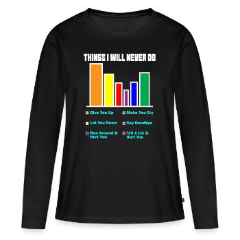 Graphique à secteurs - Graphique à gâteau - Amour - Amour - T-shirt manches longues Premium bio Femme - noir - Devant - Julia (174cm)