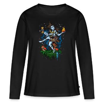 Seigneur Shiva Danse Nataraja Dieu Hindou - T-shirt manches longues Premium bio Femme - noir - Devant - Julia (174cm)