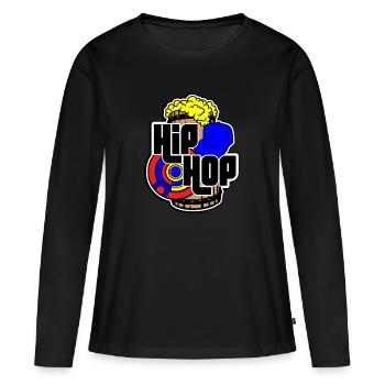 Hip hop - T-shirt manches longues Premium bio Femme - noir - Devant - Julia (174cm)