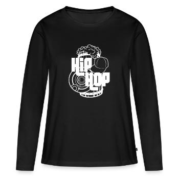 Hip hop - T-shirt manches longues Premium bio Femme - noir - Devant - Julia (174cm)