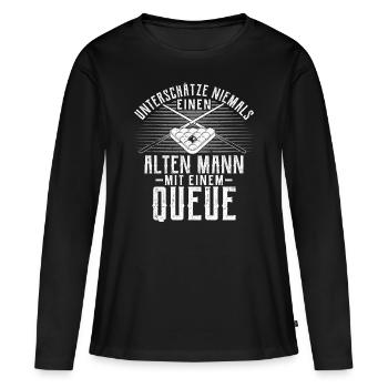 Billard Poolbillard Snooker Queue EKG Geschenk - Frauen Premium Bio Langarmshirt - Schwarz - Vorne - Julia (174cm)