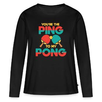 Ping Pong Ping Pong Cadeau de ping-pong - T-shirt manches longues Premium bio Femme - noir - Devant - Julia (174cm)