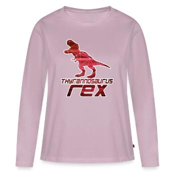 T-REX - Thyrannosaurus Rex - Frauen Premium Bio Langarmshirt - Altrosa - Vorne - Julia (174cm)